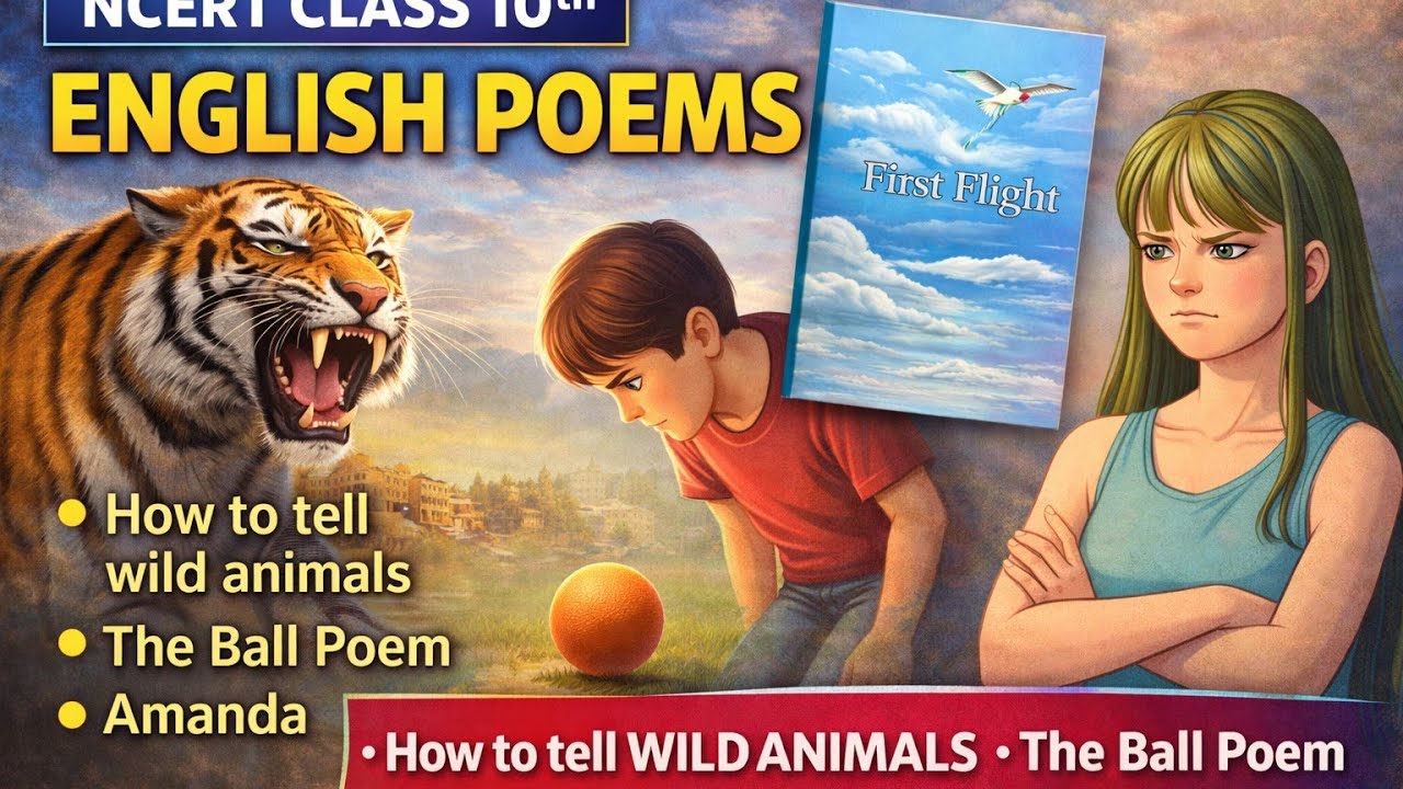 🎯Class 10 English Poems | How to Tell Wild Animals | The Ball Poem | Amanda | Full Explanation🔥🔥