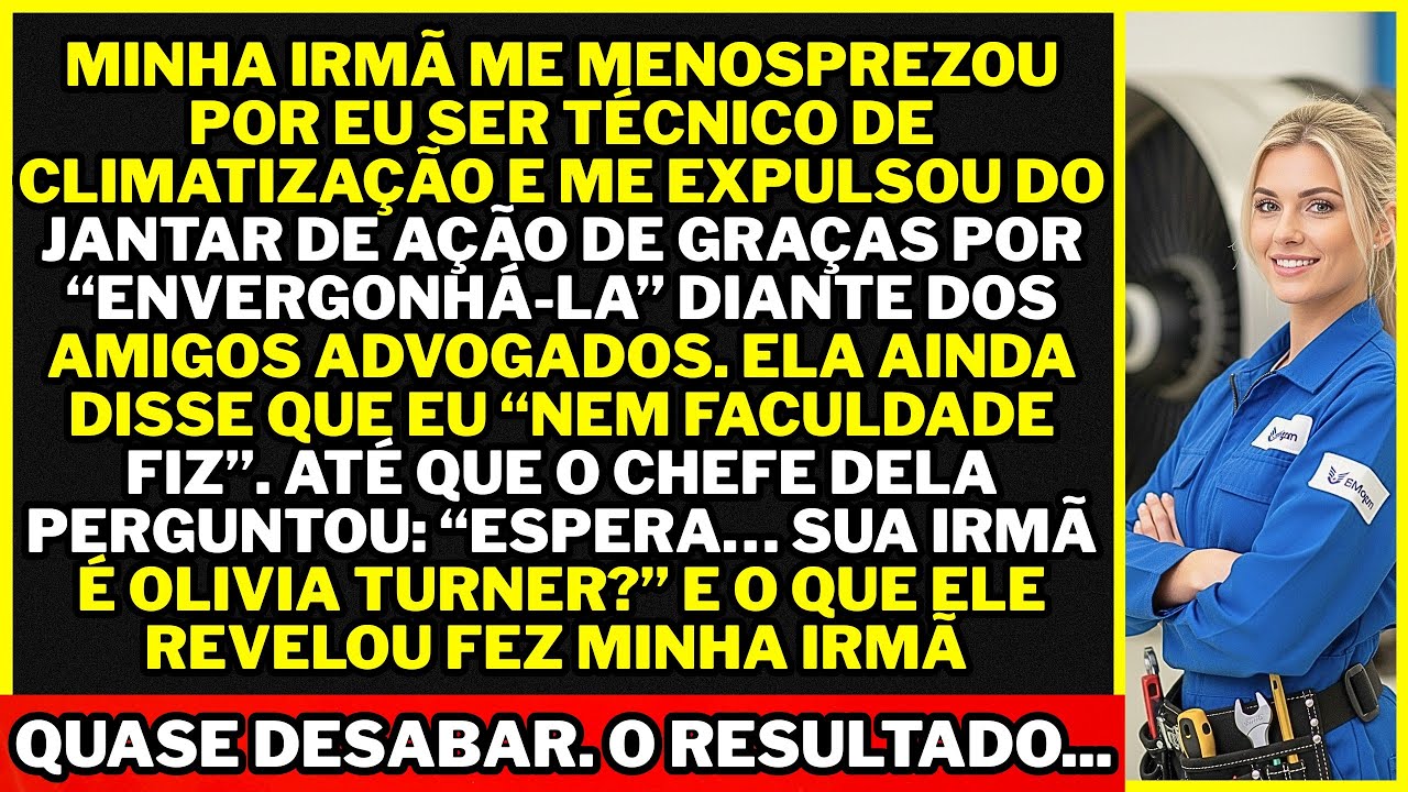 Minha irmã me menosprezou por eu ser técnico de ar e me expulsou do jantar… até ver quem me chamou..
