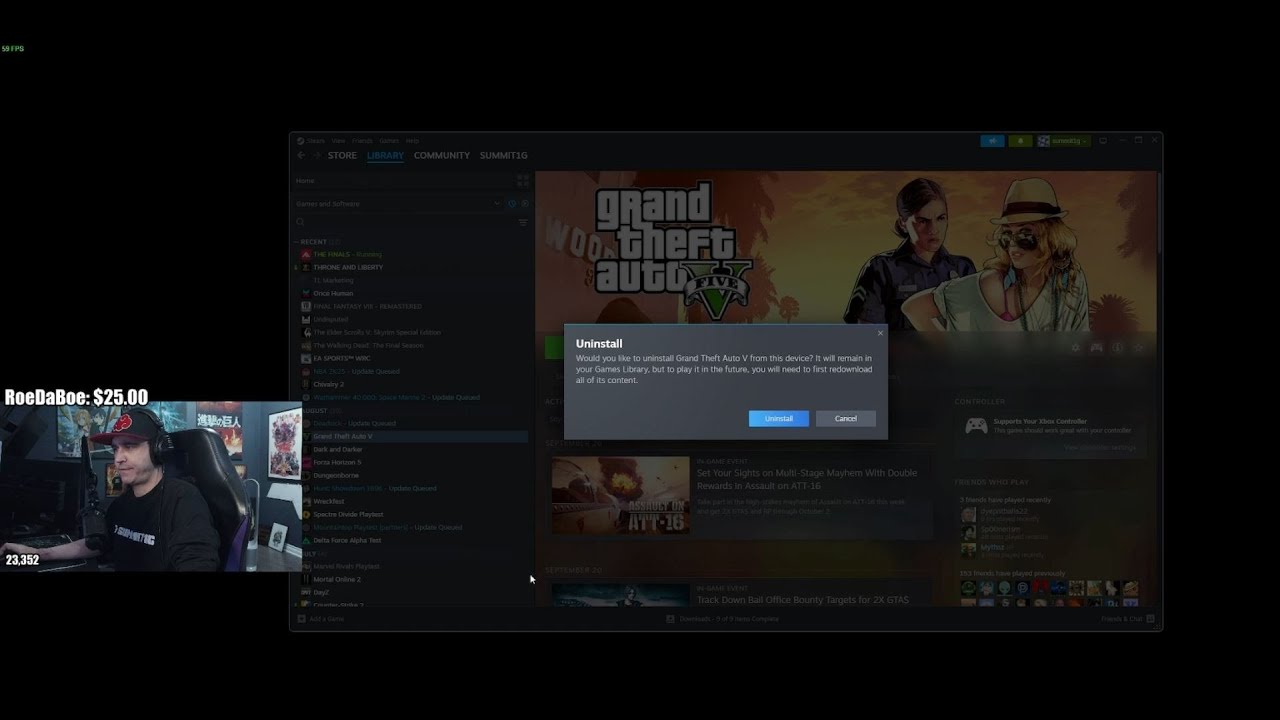Summit quits GTA RP, uninstalls FiveM & GTA 5 after 3 days of rant about OTT.
