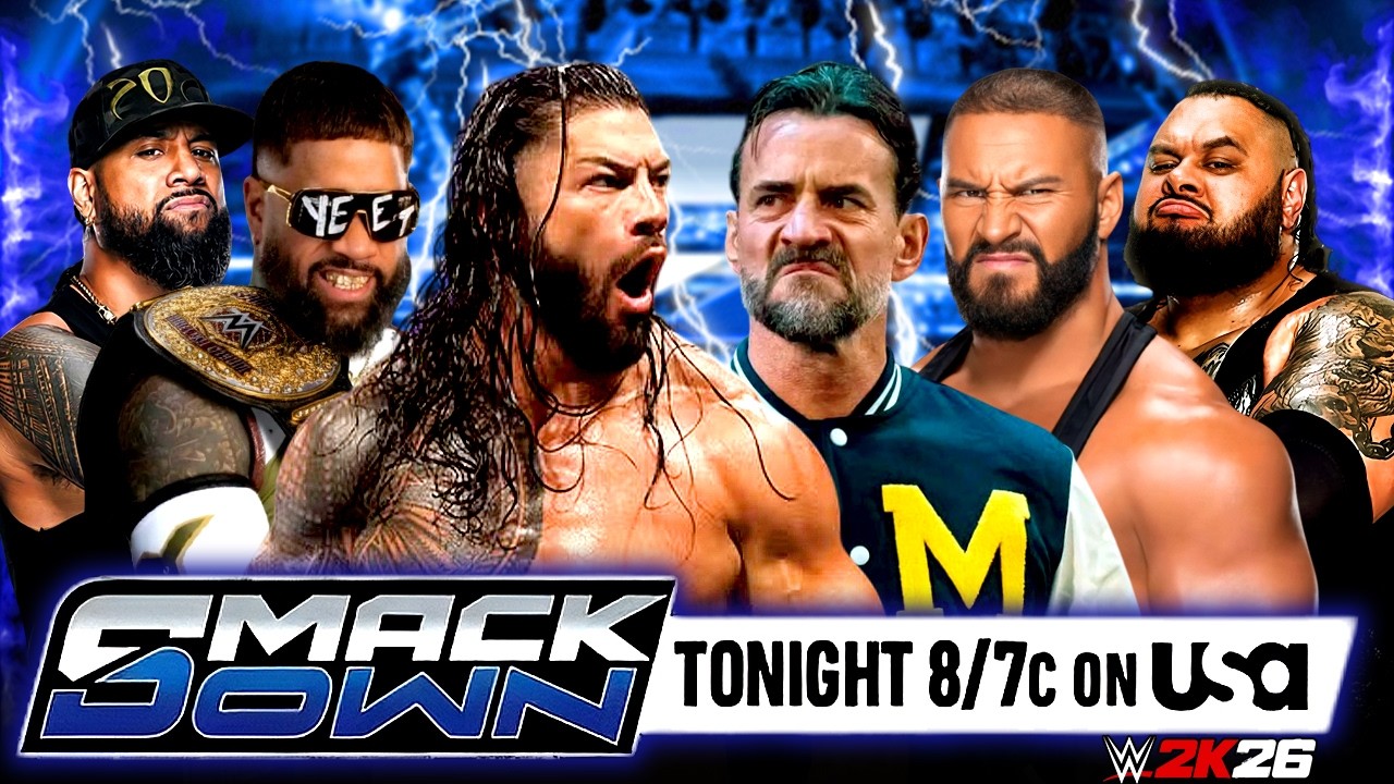 WWE SmackDown: Роман Рейнс и The Usos против CM Punk и The Vision - 16 марта 2026 года