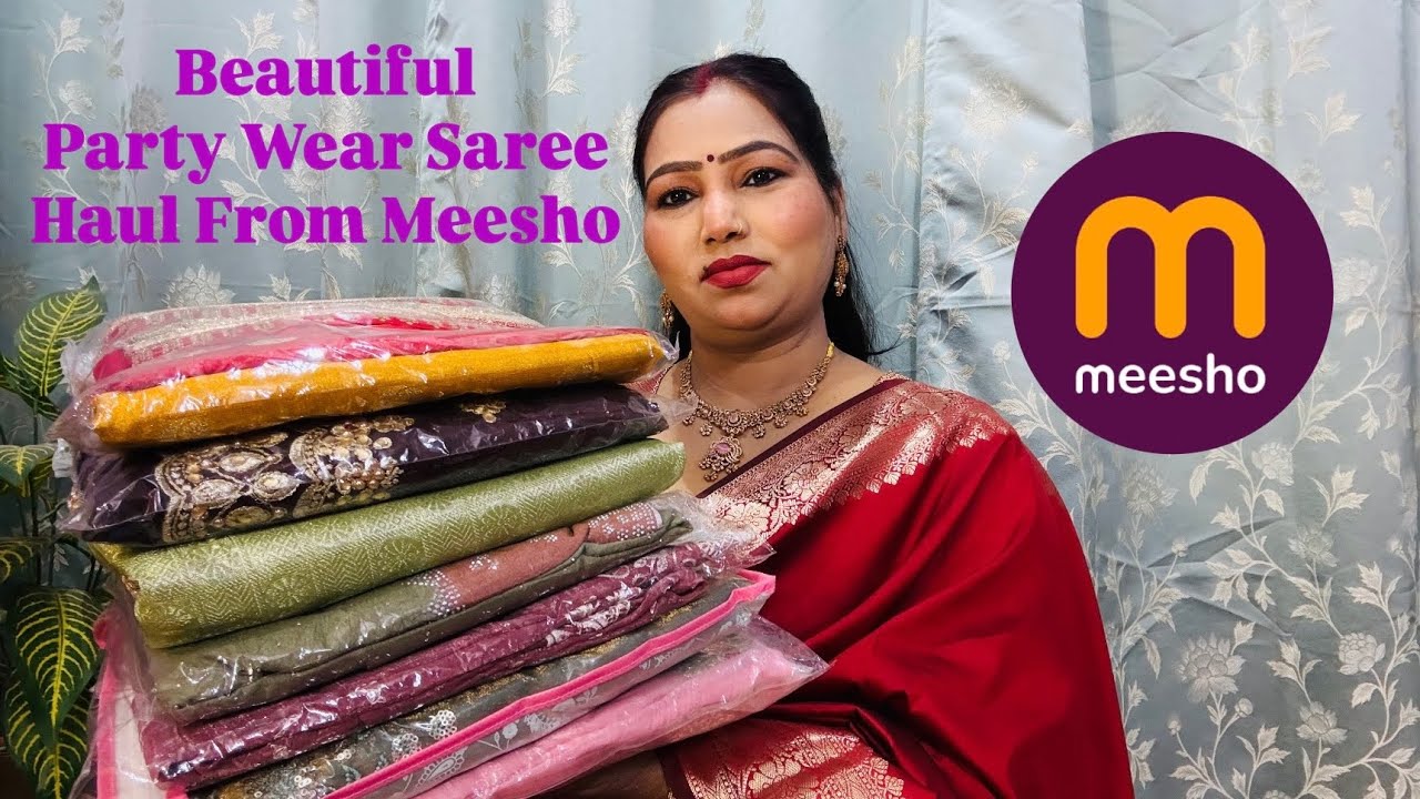 Beautiful Party Wear Saree Haul From Meesho 