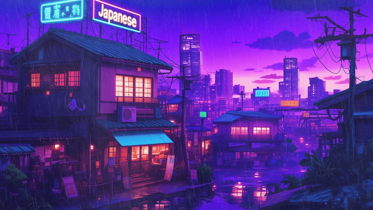 Cassette Drip ☔ Lofi Hip Hop Beats 🌙 Rain Lofi 💿 80’s & 1990 | The Japanese Town