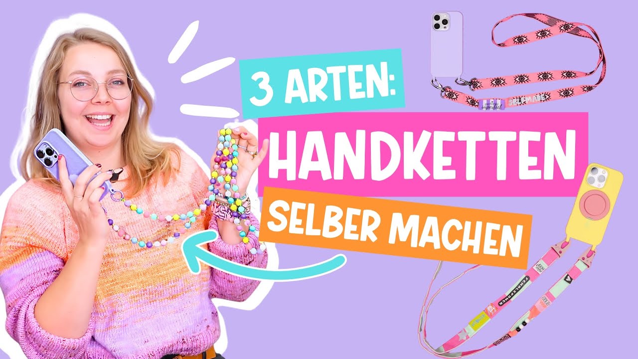 3 einfache Handyketten zum Selbermachen – mit Gurtband, Stoff & Perlen