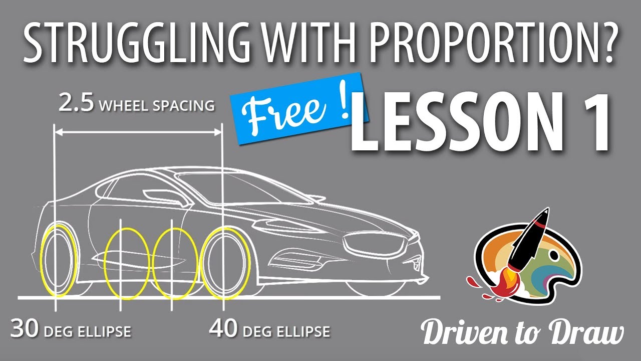 FREE LESSON! DRAWING CARS IN PERSPECTIVE: SETTING UP YOUR PROPORTIONS