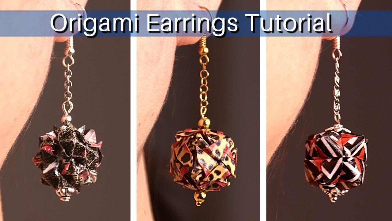 How to make Origami Earrings - Origami Earrings tutorial