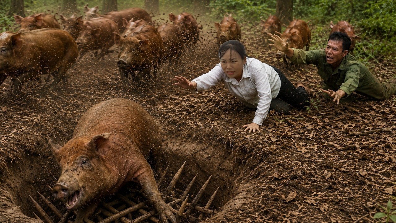 Harvesting Wild Boar Using a Traditional Trap | Shocking Forest Catch