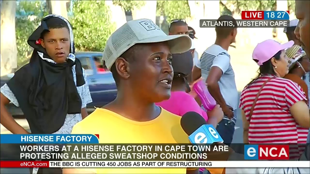 Workers at a Hisense factory say they are paid R20 per hour