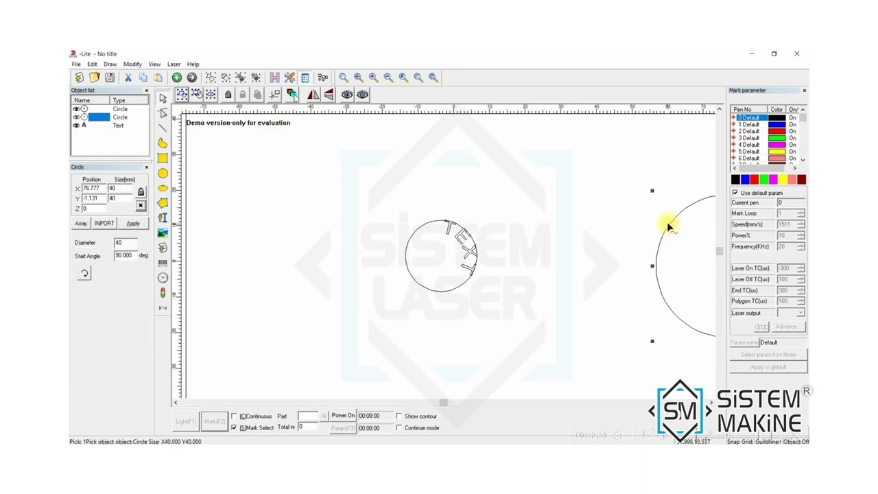 Ezcad2 Fiber Lazer Dairesel Yazı Nasıl Yazılır ( Fiber Markalama ) (5)