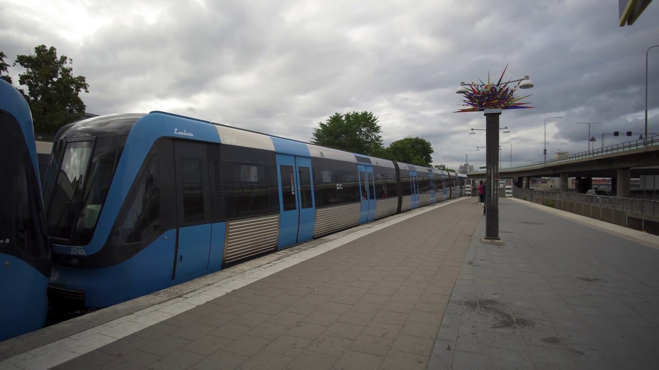 Sweden, Stockholm, subway ride from Skanstull to Gullmarsplan