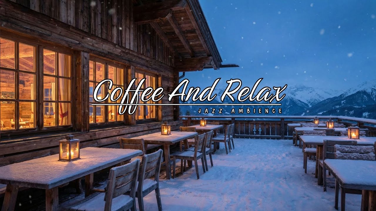 Cozy Winter Jazz Cabin ❄️🔥 | Relaxing Snowy Mountain Ambience for Evening & Focus
