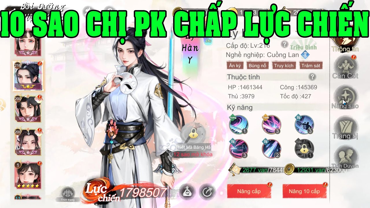 Thiếu Niên Ca Hành: Khởi Động Xả Vé Roll Thần UP Lý Hàn Y Lên 10 Sao Tướng PK Mạnh Nhất Game Là Đây