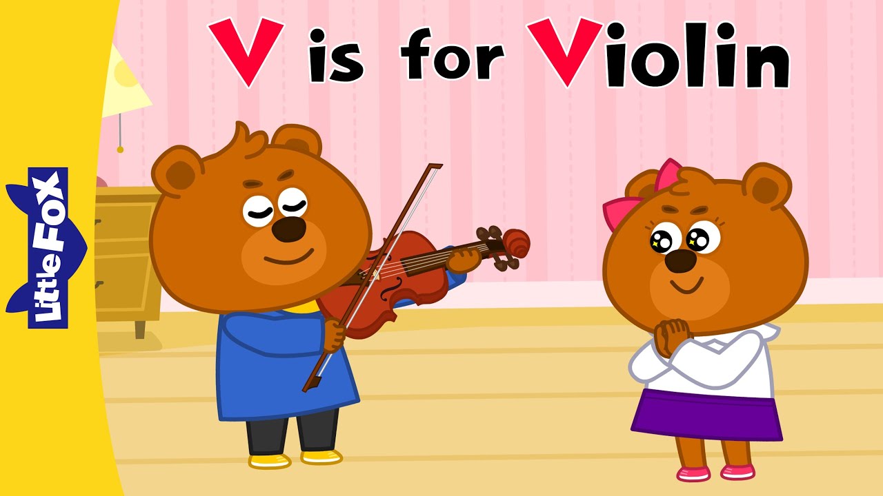 V is for Violin! | Phonics for Kindergarten | CVC Words | Alphabet Sounds and Songs | Little Fox