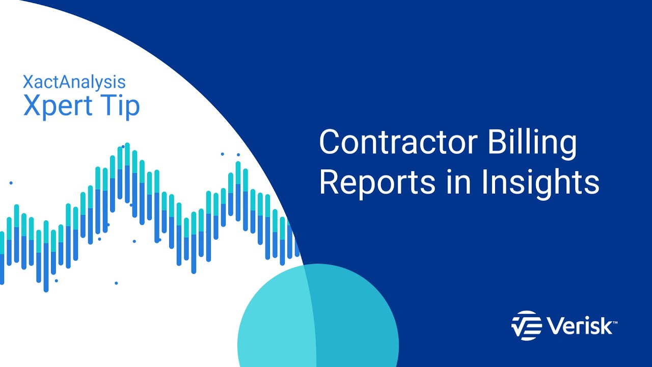 XactAnalysis SP Xpert Tip: Contractor Billing Reports in Insights