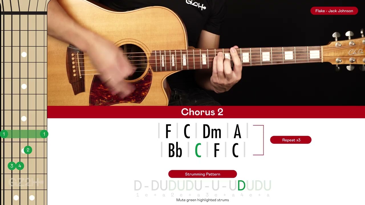 Flake Guitar Cover Jack Johnson 🎸|Tabs + Chords|