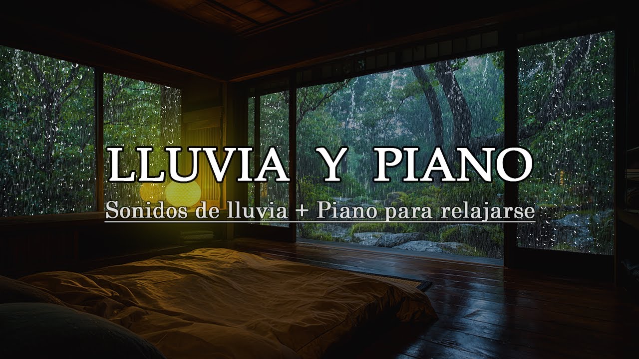 Piano nocturno con lluvia constante para un sue&ntilde;o largo y reparador