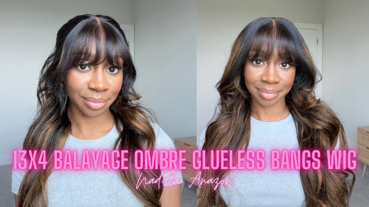 😍Melt-Free! NADULA Amazon 13x4 Glueless Balayage Wig with Bangs