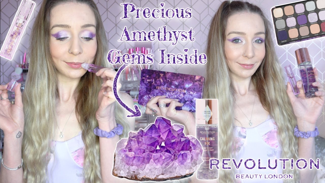 NEW CRYSTAL AURA AMETHYST COLLECTION REVOLUTION 💜 Precious Gem Makeup collab @moretofaye 💎