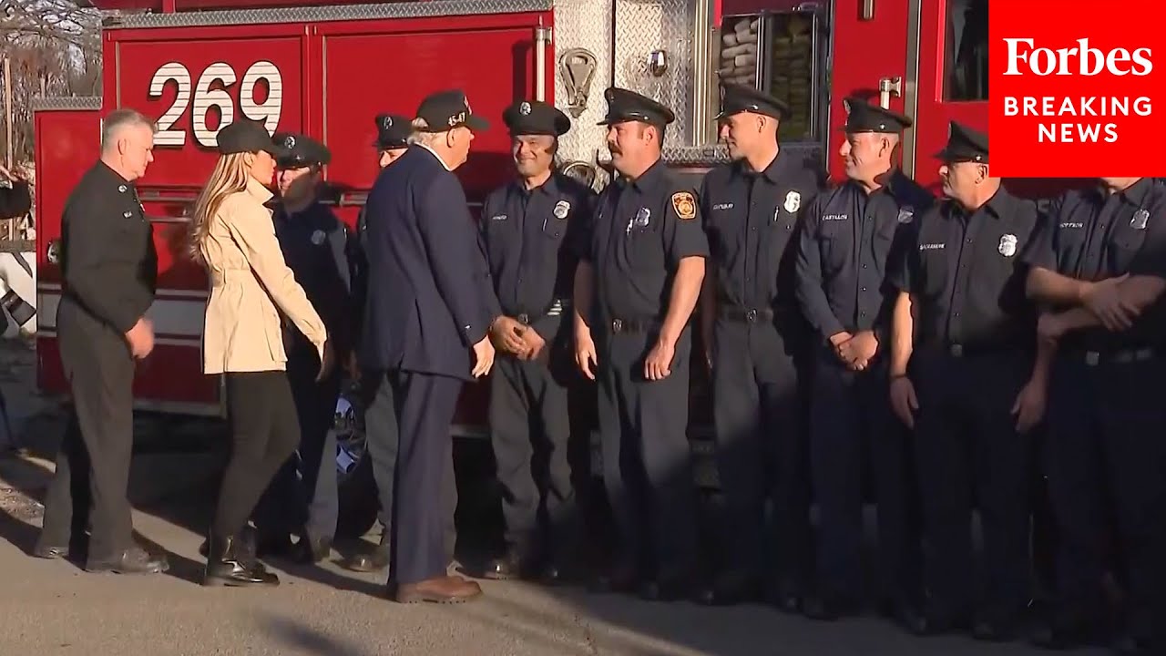 WATCH: President Trump & First Lady Melania Trump Meet First Responders Who Battled L.A. Wildfires