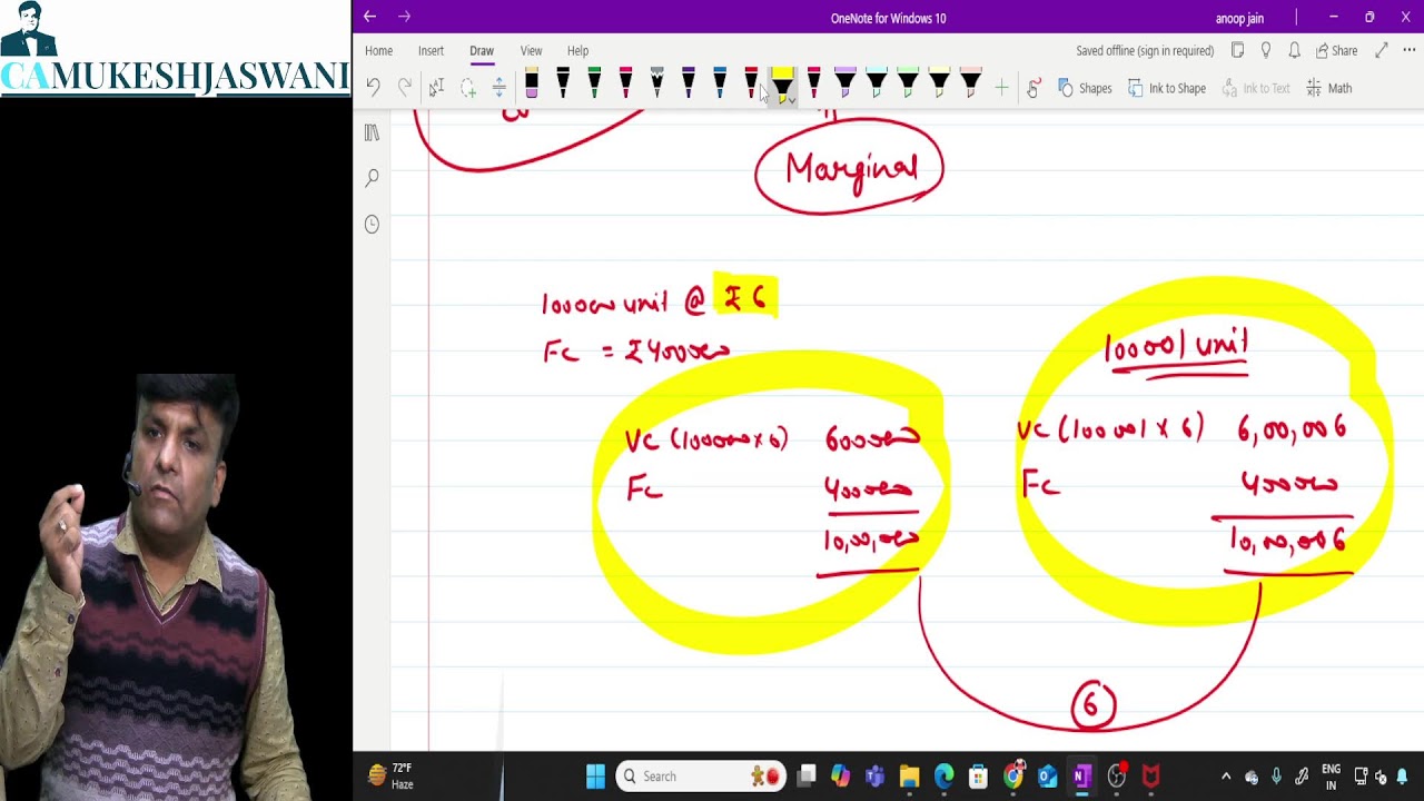 Lecture 6 | CAFM Demo Class | Class 5 Marginal Costing | CS Executive | CA Mukesh Jaswani