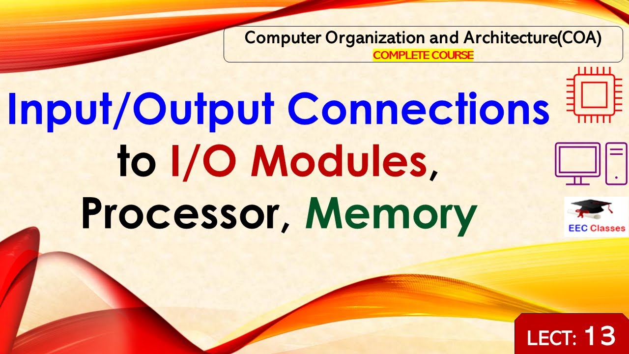 L13: Input/output Connections to I/O Modules, Processor, Memory | Computer Organization Architecture