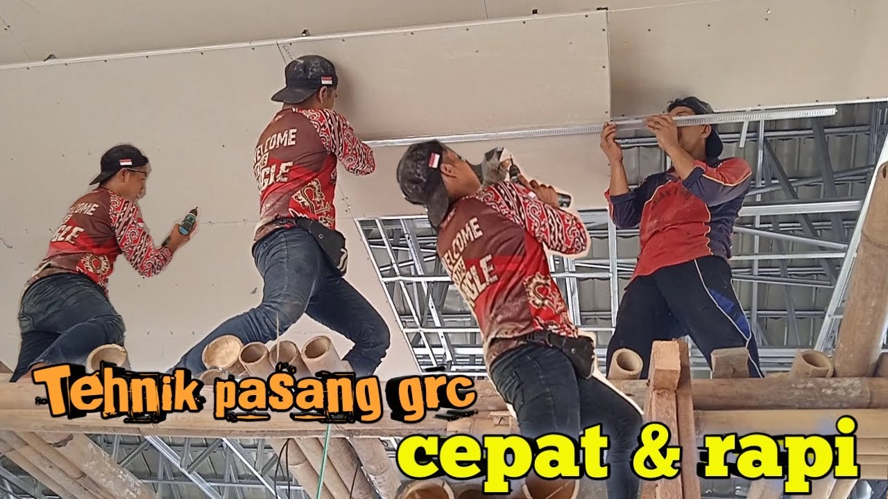 Tutorial pasang GRC plafon rangka holo yang rapi