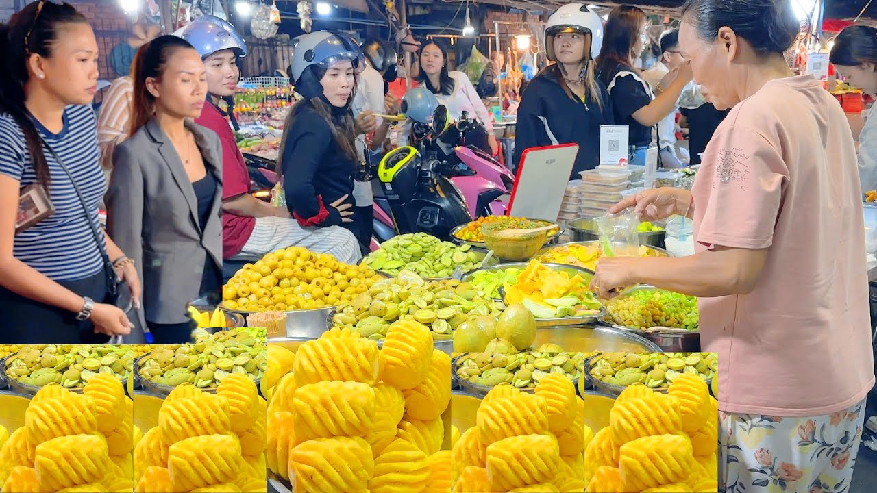 Mouthwatering! CAMBODIAN Fresh Pickled Fruits, Mango, Pineapple, Tamarind, June Plum, Guava, Jujube
