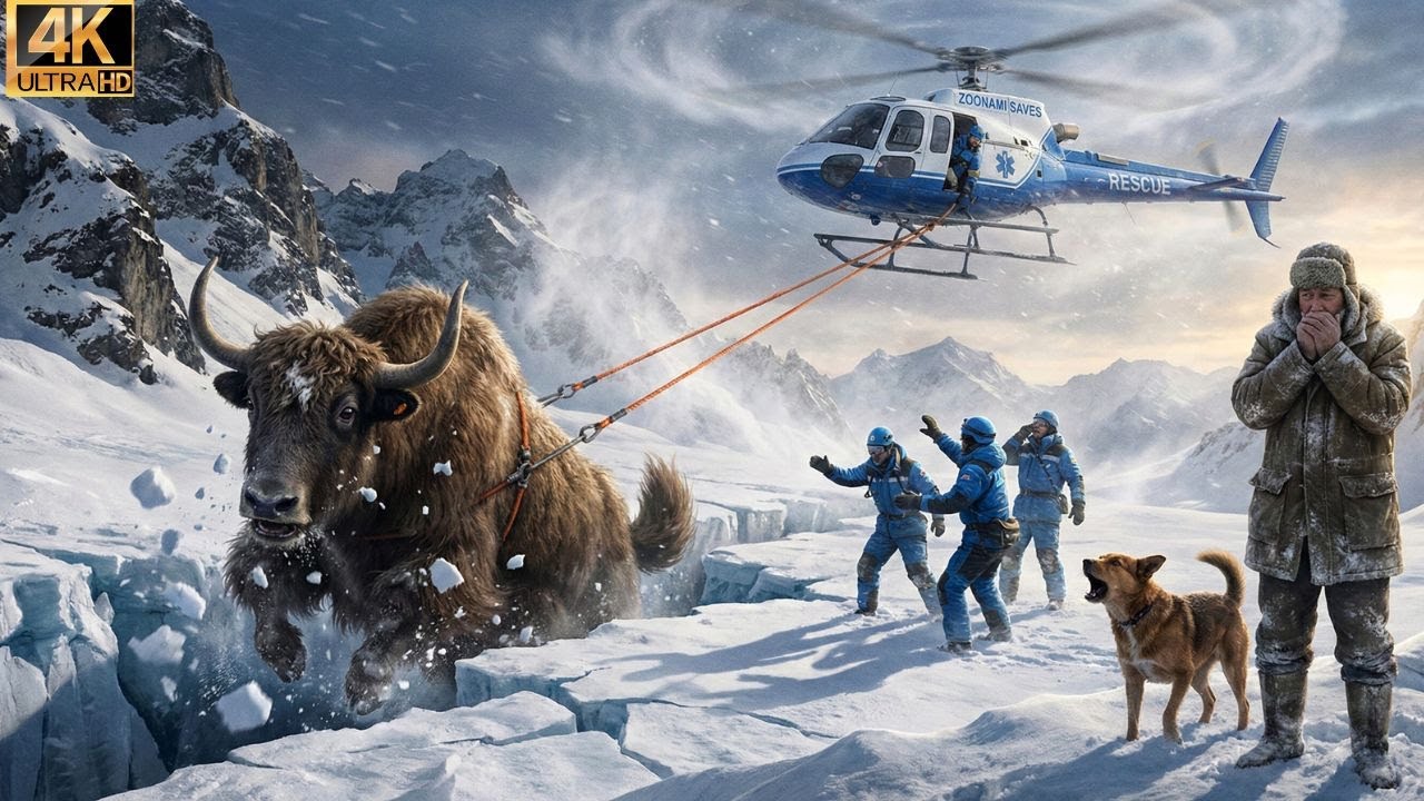Rescue Team Saves Yak Trapped Alive Under Collapsing Snow Seconds From Death!
