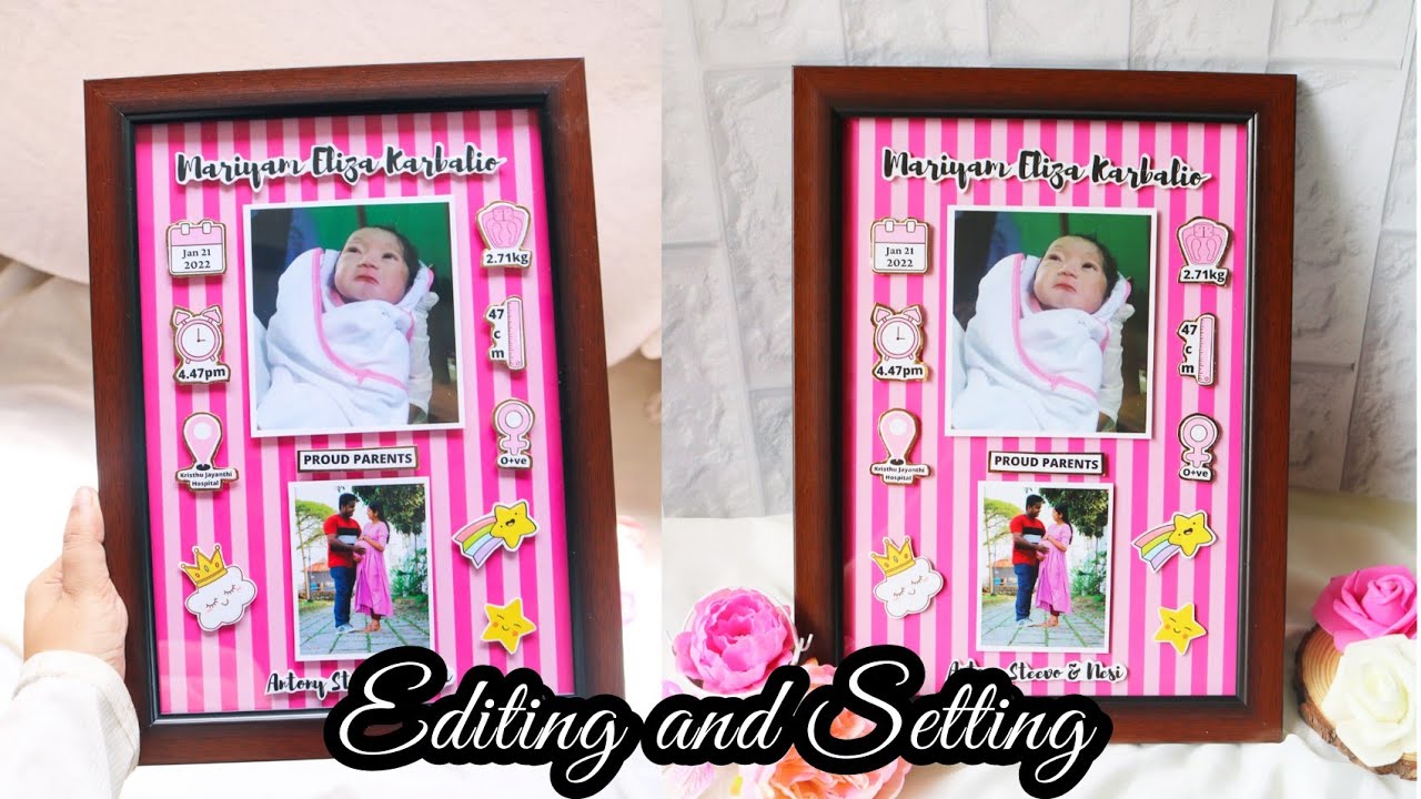 Baby Birth Details Frame Editing and Setting Tutorial | 3D Baby Birth Status Frame | Malayalam ||