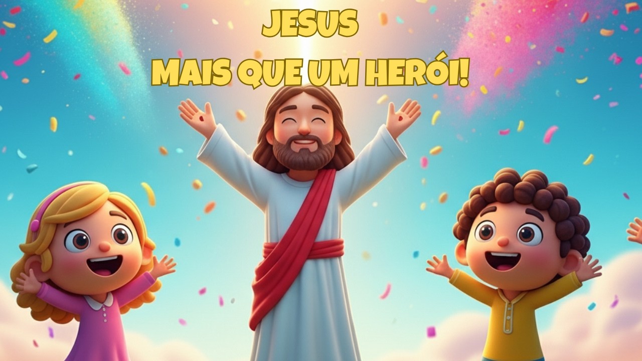 JESUS É MAIS QUE UM HERÓI 🙌 | Louvor Infantil Dançante | Música Cristã para Crianças