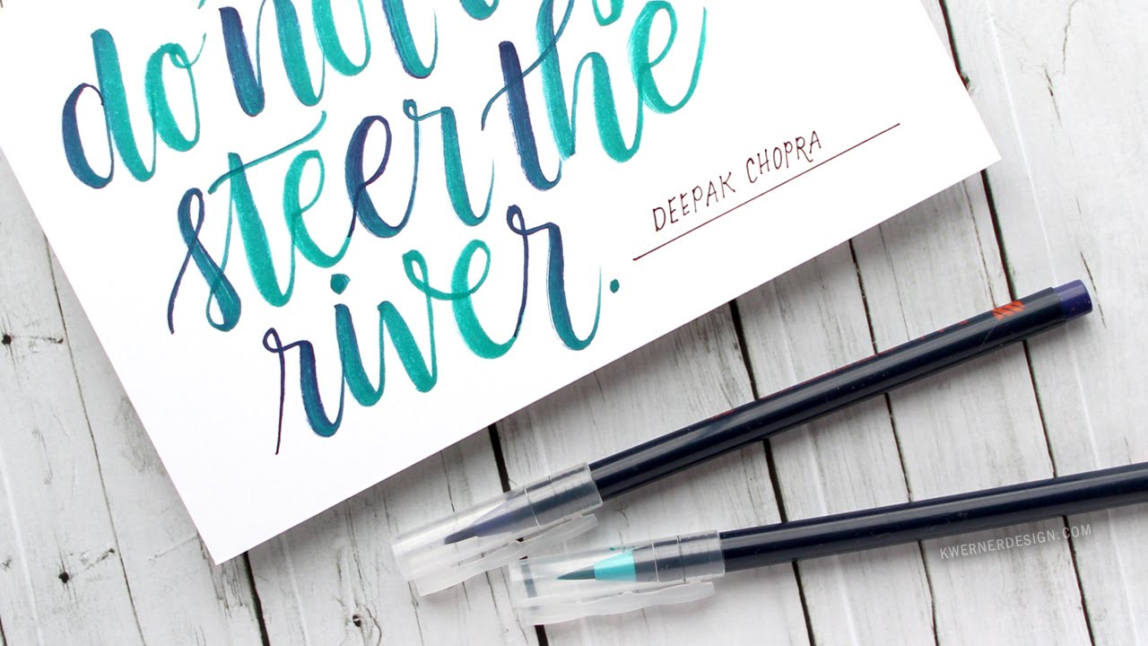 Brush Lettering with Akashiya Sai Watercolor Pens