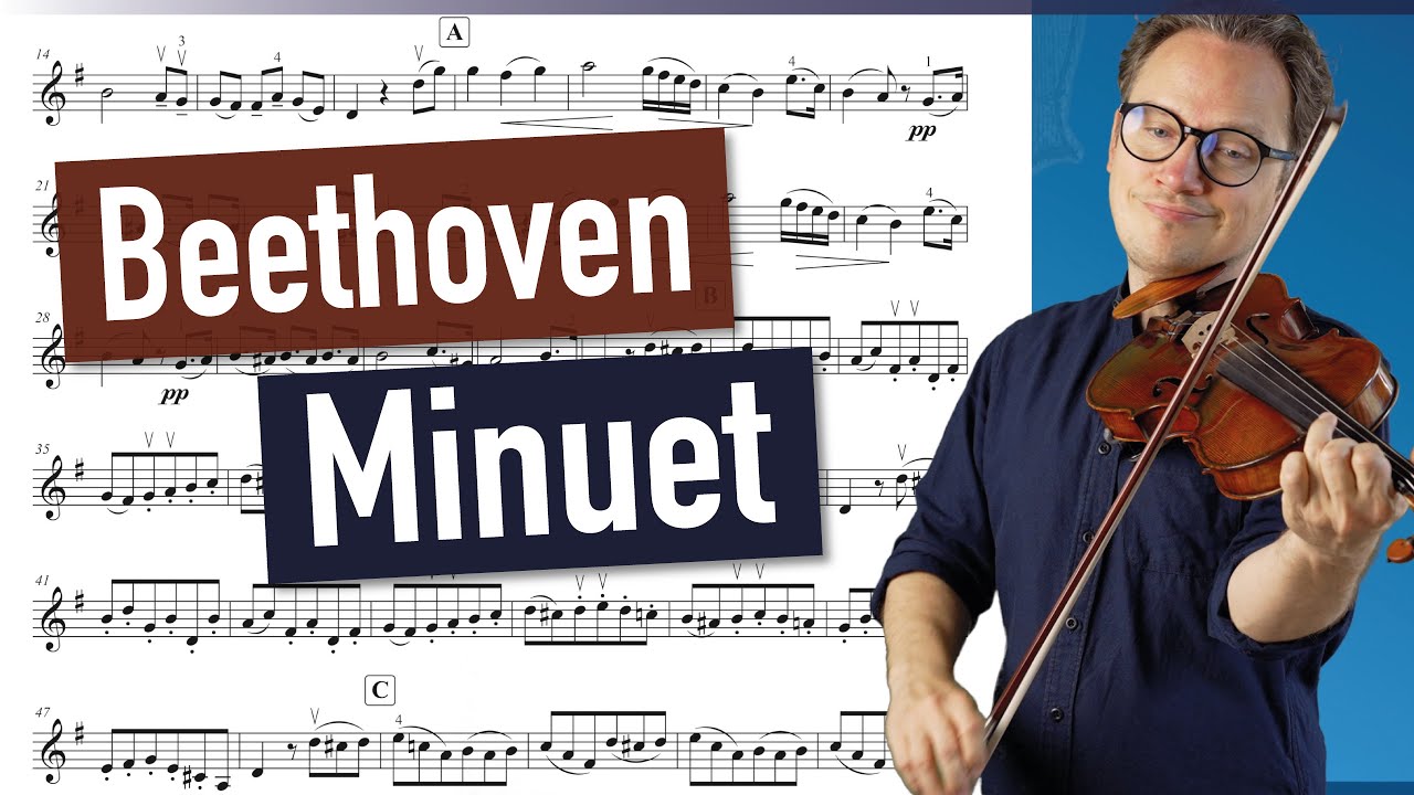 Beethoven Minuet | Violin Sheet Music | Piano Accompaniment | Different Tempi