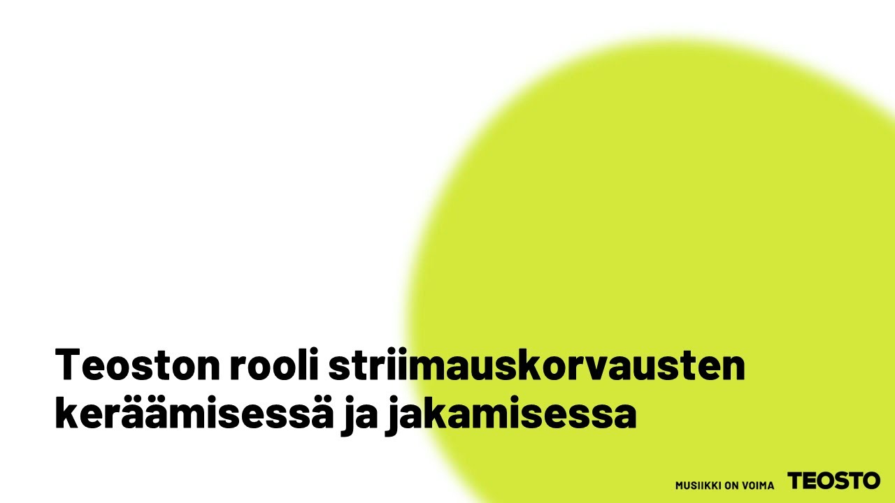 Miten Teosto ker&auml;&auml; ja jakaa korvaukset striimausalustoilta