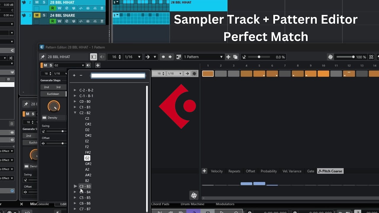 Cubase 14- Sampler Track and Pattern Editor