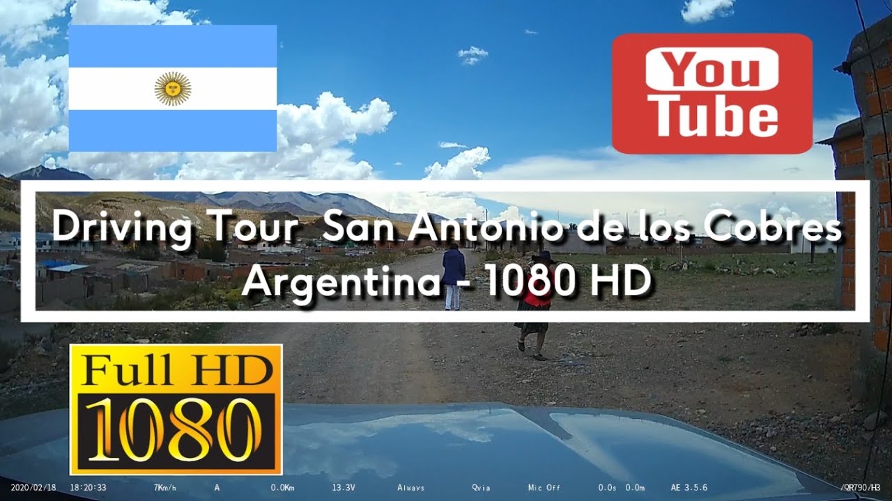 🇦🇷 Driving Tour of San Antonio de los Cobres - Argentina - 1080HD