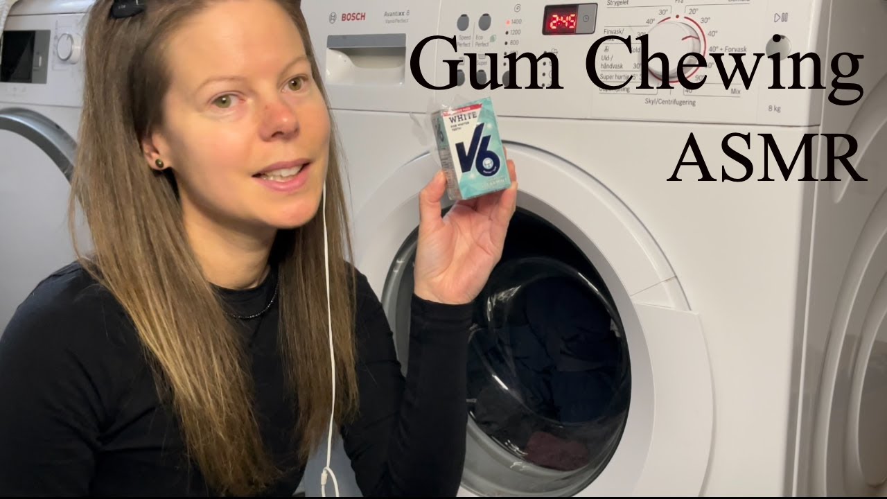 ASMR Chewing Gum & Washing Clothes (soft spoken)