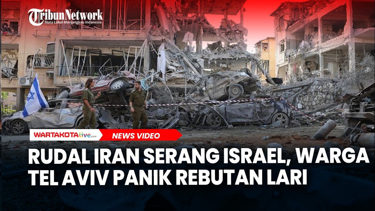 Gelombang Rudal Iran Serang Israel, Warga Tel Aviv Panik Rebutan Lari ke Bunker
