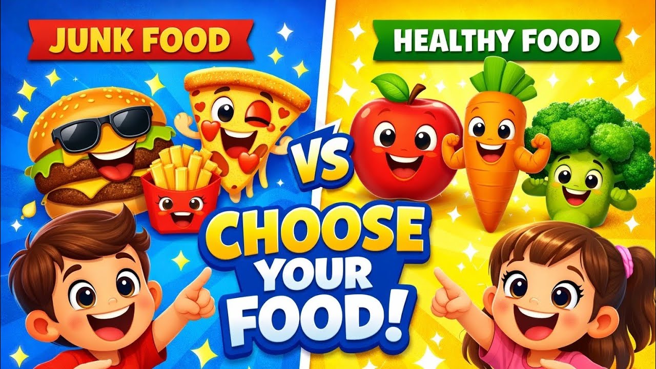 Choose Your Food!🥑🥝 / Learning Good & Bad / Healthy vs Junk Food / Nursery Rhymes for Kids 