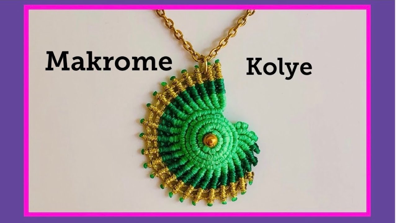 Makrome kolye /Macrame pendant/#macrameseashell#macramedenizkabuğu