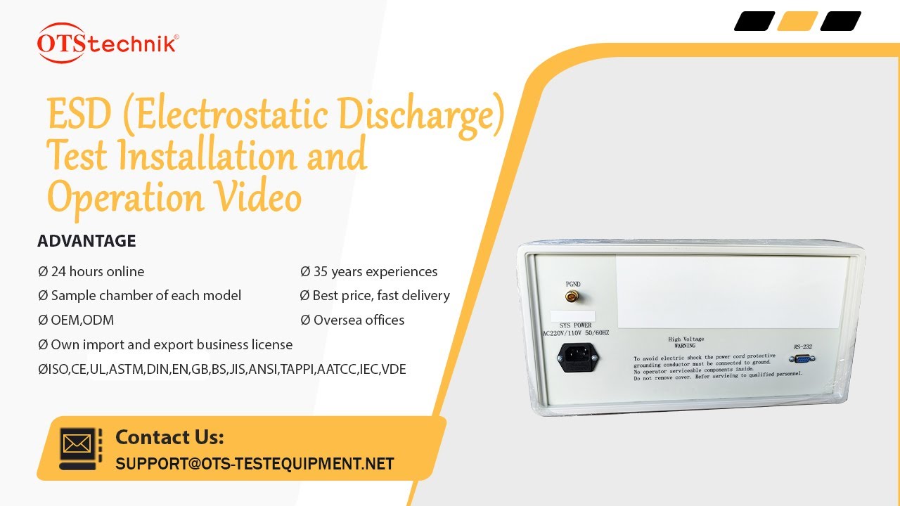 ESD (Electrostatic Discharge) Test Installation and Operation Video