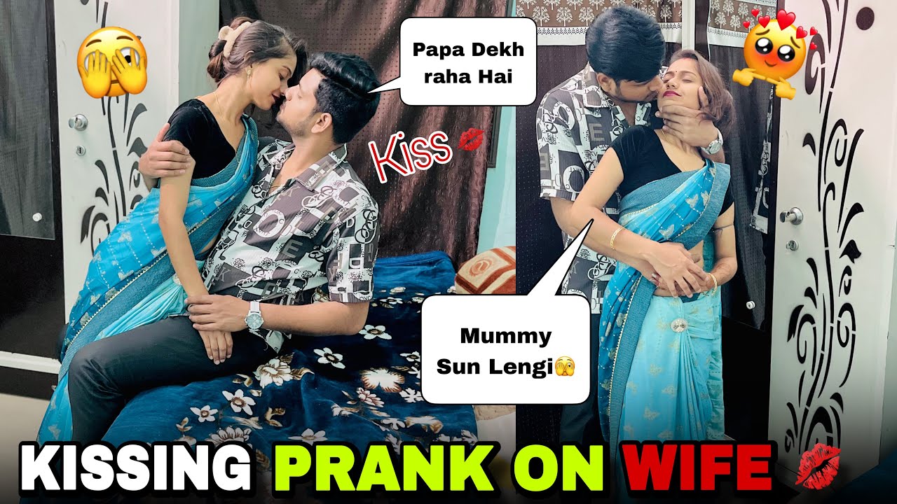 Kissing prank on wife💋for 24 hours in front of family 😜#prank on #indian wife 😜 | @ASHUFUNCLUBS45 