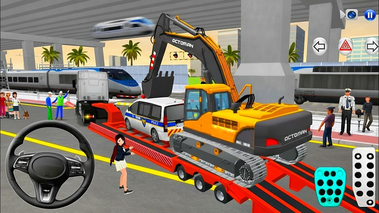 Heavy Excavator & Construction Vehicles Transport 🚛 | Trailer Truck Driving Class 2026 | Gameplay