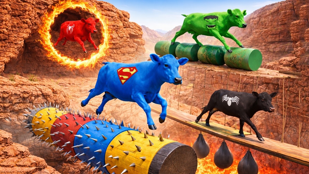 Tung Tung Sahur Cow Rescue Spiderman Cow vs Shark Bridge funny Game GTA 5 Fails Animals Hero