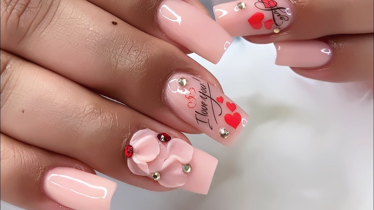 Best Nail Art Elegant for Valentine/Uñas Elegantes para San Valentín /Curva C con Pulidora