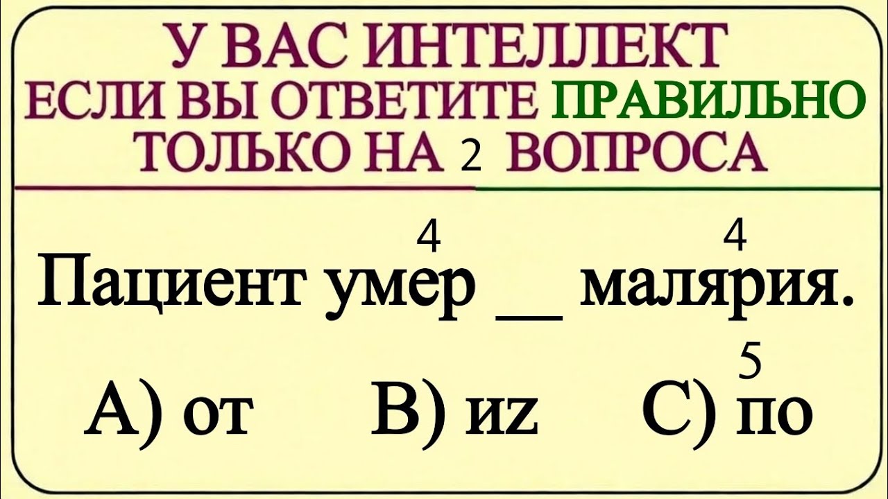 У вас высокий интеллект? 🤯 Ответьте правильно | Тест на интеллект | Русский язык