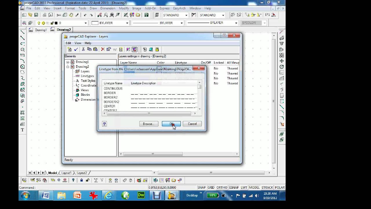 Classon Lesson - Intro to ProgeCad and creating a drawing template