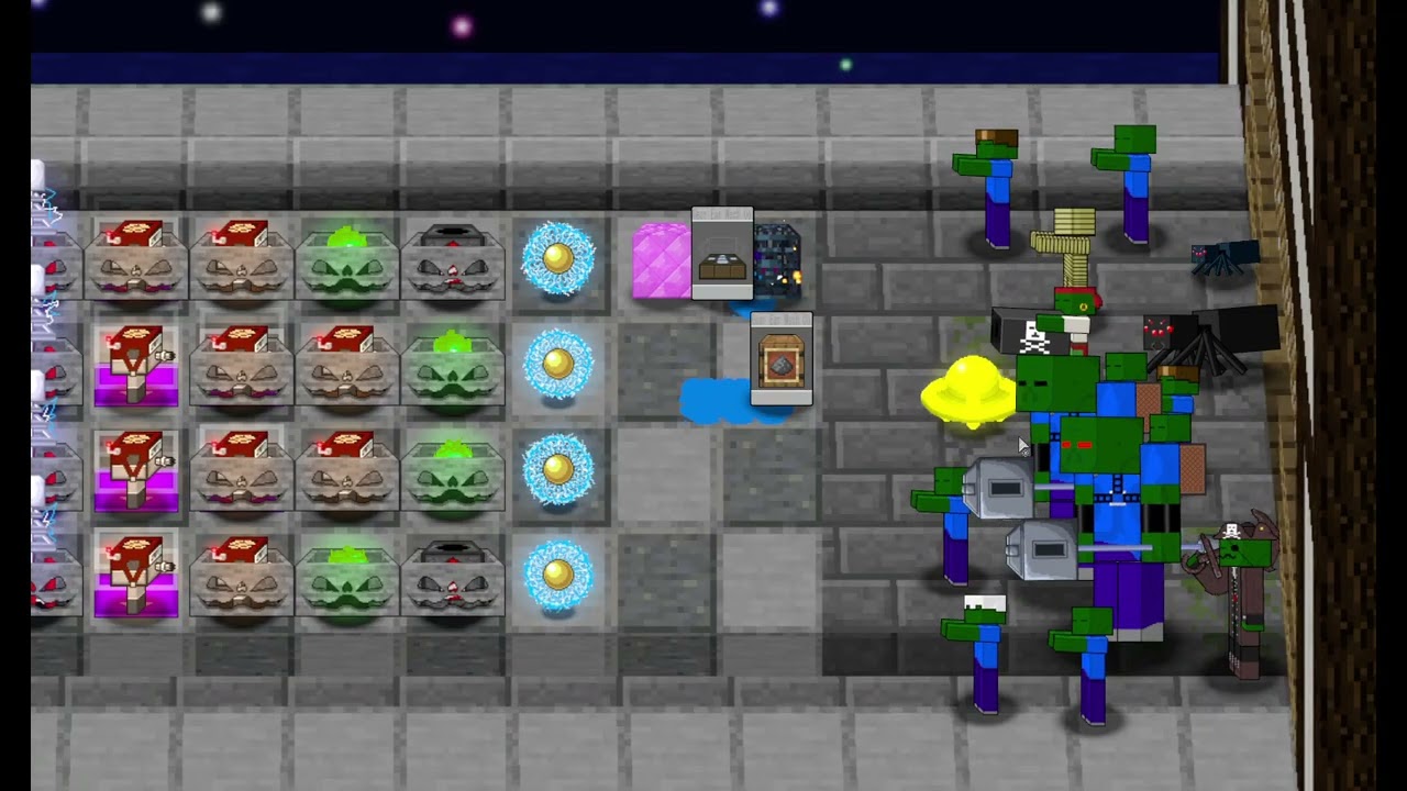 Minecraft vs Zombies V0.5.2 World 4 endless Flag 20-30 gameplay