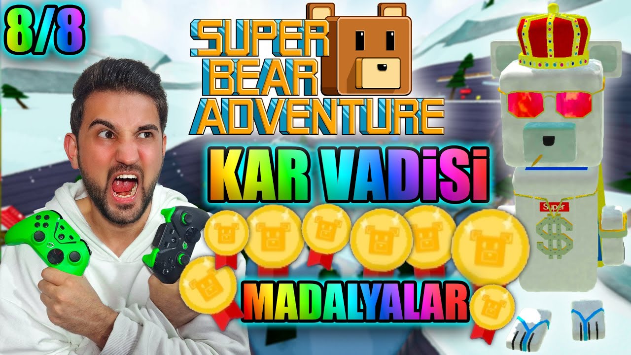 Super Bear Adventure Kar Vadisinde Tüm ALTIN MADALYALARI Nasıl Aldım? (Android, Multiplayer 12.0)