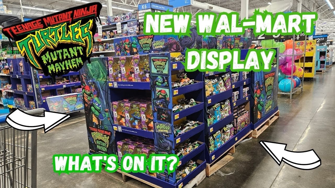 NEW TMNT Mutant Mayhem Display at Wal-Mart! What's on it? TURTLE MANIA TOY HUNT