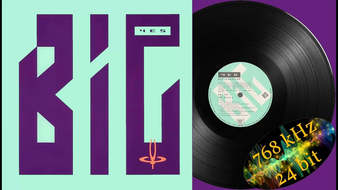 Yes - Big Generator (LP, 1987), recording and upload in 24bit/768kHz