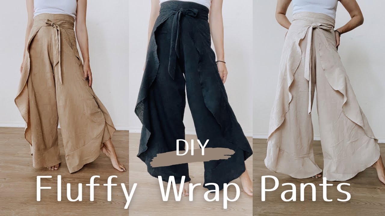 DIY-Fluffy Wrap Pants| 流行りのラップパンツにフリフリ付けてみた